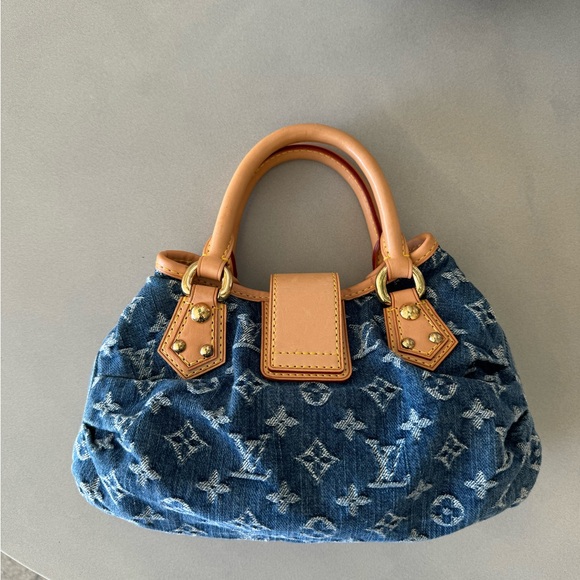 Authentic gently used Louis Vuitton Monogram mini Pleaty blue denim bag - Picture 4 of 9